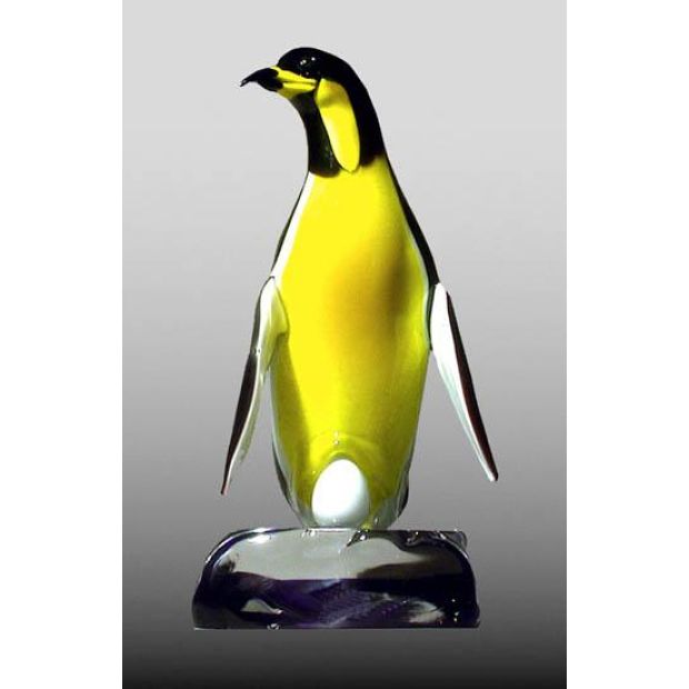Scultura in vetro di Murano PINGUINO CON UOVO