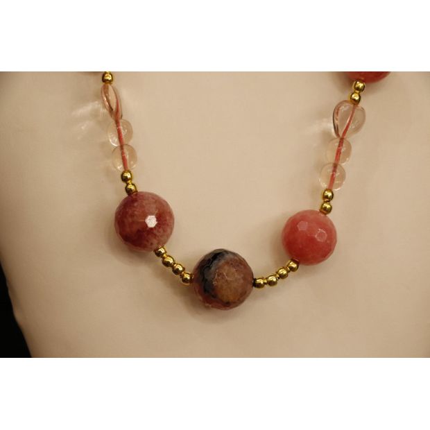 Collana perle rosa in vetro di Murano COD N-07