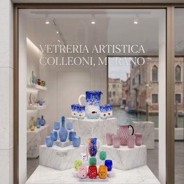 Servizio Bicchieri e Caraffe in Vetro di Murano Originale