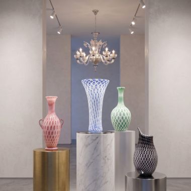 Vasi in Vetro di Murano Originale Lavorazione Balloton