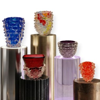 Vasi in Vetro di Murano Originale Lavorazione Rostro o Spinato