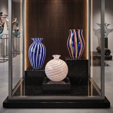 Vasi e Centrotavola in Vetro di Murano Originale Lavorazione Filigrana
