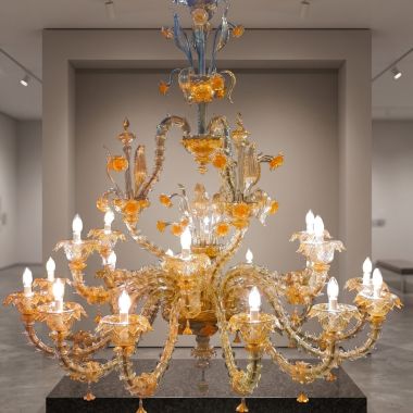 Lampadario veneziano cristallo oro 24 K