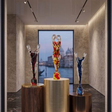 Scultura "Innamorati" in Vetro di Murano Originale
