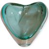 Vaso Cuore Sommerso Verde Acqua e Cristallo Massiccio H-23cm in Vetro di Murano – Fatto a Mano