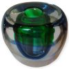 Vaso Sommerso Verde Smeraldo e Blu Cobalto H-20cm in Cristallo Massiccio – Fatto a Mano a Murano