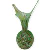 Vaso in Vetro di Murano Verde Mela con Graniglia Multicolor – H 18-20 cm