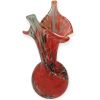 Vaso in Vetro di Murano Rosso Fuoco con Graniglia Multicolor – H 18-20 cm