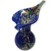 Vaso in Vetro di Murano Blu Cobalto con Graniglia Multicolor – H 18-20 cm