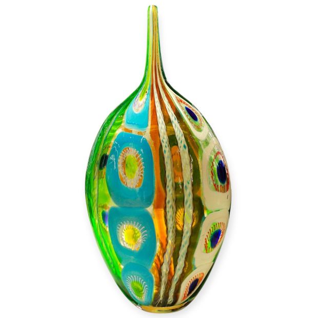 Vaso in Vetro di Murano Scultura Moderna Tapopi H 52 cm - Manifattura Artigianale Certificata