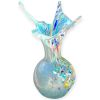 Vaso in Vetro di Murano Azzurro con Graniglia Multicolor – H 18-20 cm