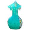 Vaso in Vetro di Murano Turchese con Graniglia Multicolor – H 18-20 cm