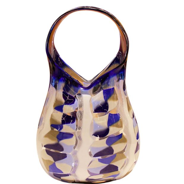 Vaso in Vetro di Murano Scultura Moderna Soraya H 39 cm - Manifattura Artigianale Certificata