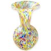 Vaso Svasato in Vetro di Murano Giallo con Graniglia Multicolor – H 18-20 cm