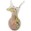 Vaso in Vetro di Murano Rosa con Graniglia Multicolore – H 18-20 cm